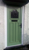 Chartwell Green Sprayed leaf and panel in White frame
